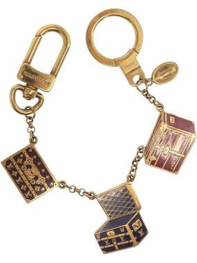 LOUIS VUITTON Porte Cles Chainne Mar Bag Charm metal Gold M66459 LV Auth 169134